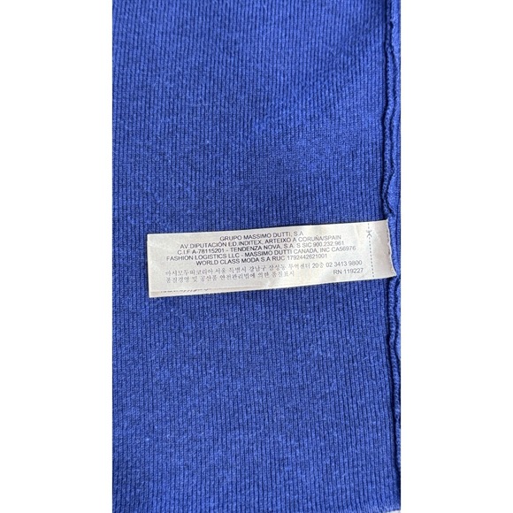 Massimo Dutti  Men Large Cotton Silk Zip Cardigan Sweater Blue Designer Italy - Picture 5 of 8